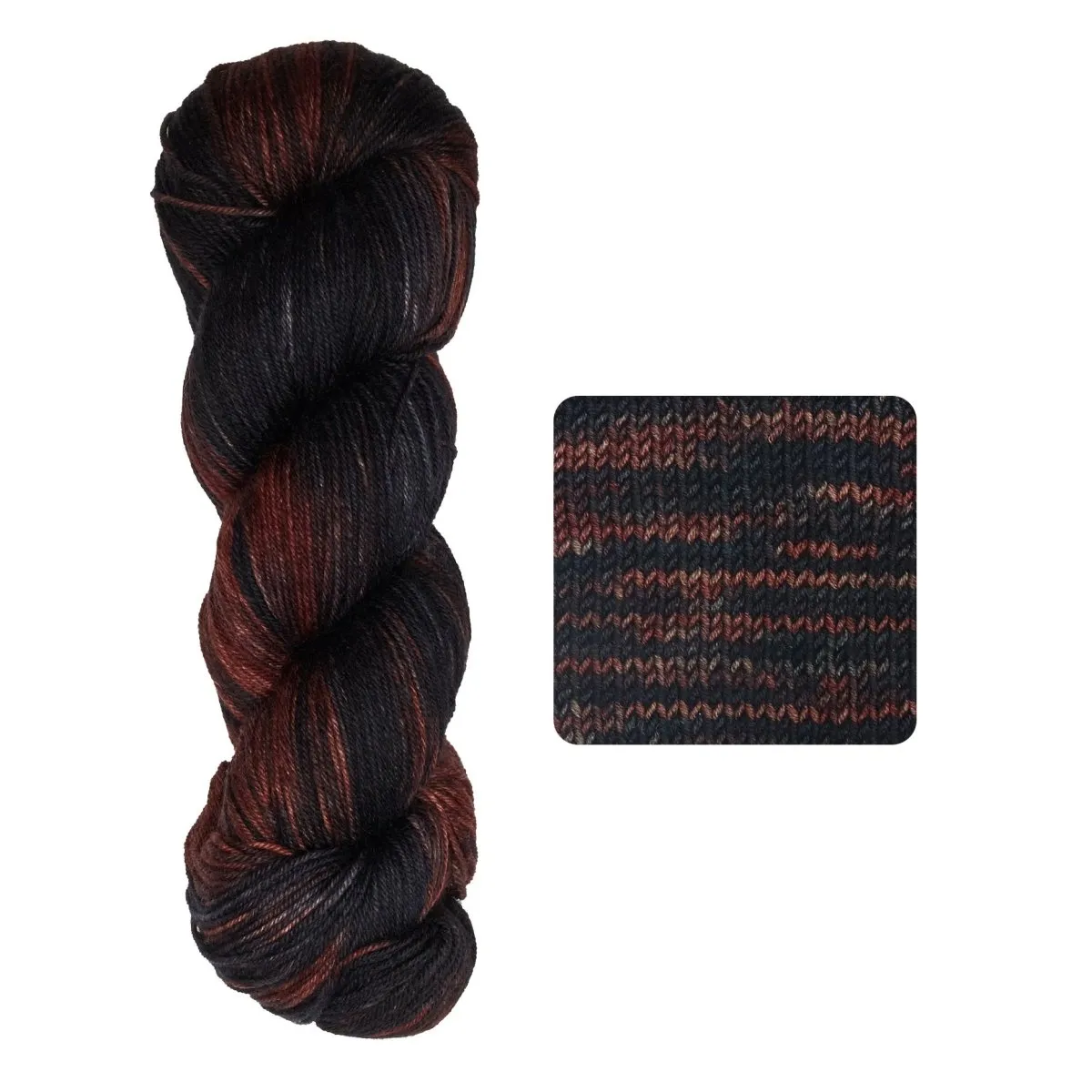 Symfonie Hand Dyed Yarns | VIVA 100% Superwash Merino | VR1010 Dark Chocolate (Variegated Color)