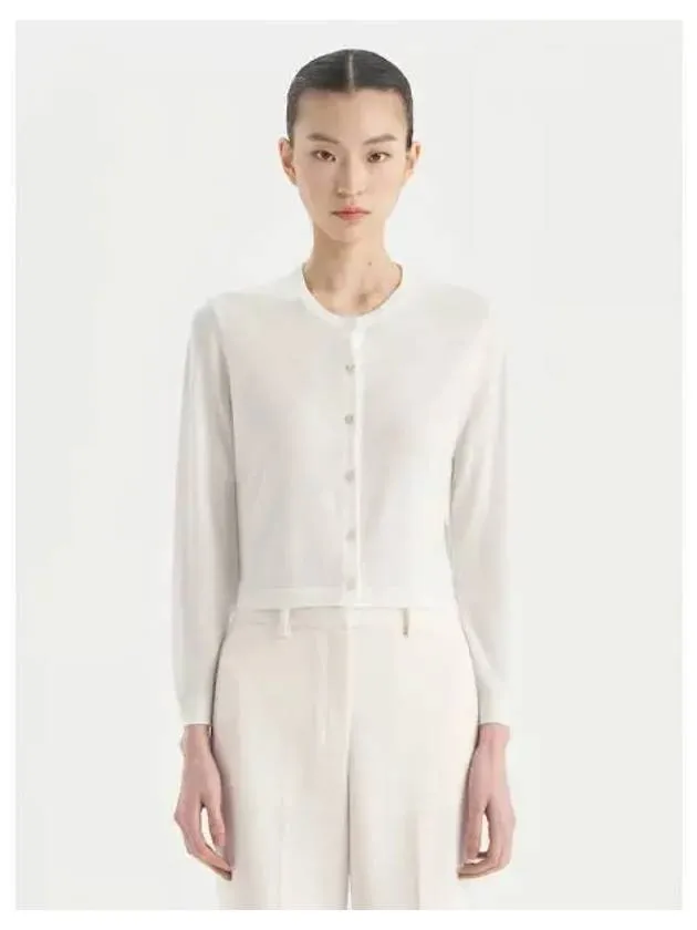 Women s Wool Crop Spring Fall Cardigan Ivory Domestic Product