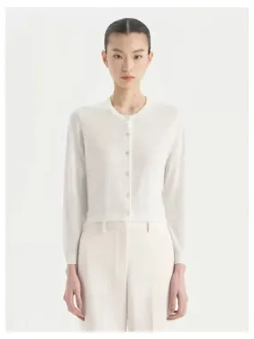 Women s Wool Crop Spring Fall Cardigan Ivory Domestic Product