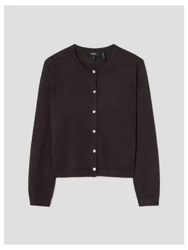 Women s Wool Crop Spring Fall Cardigan Melange Domestic Product