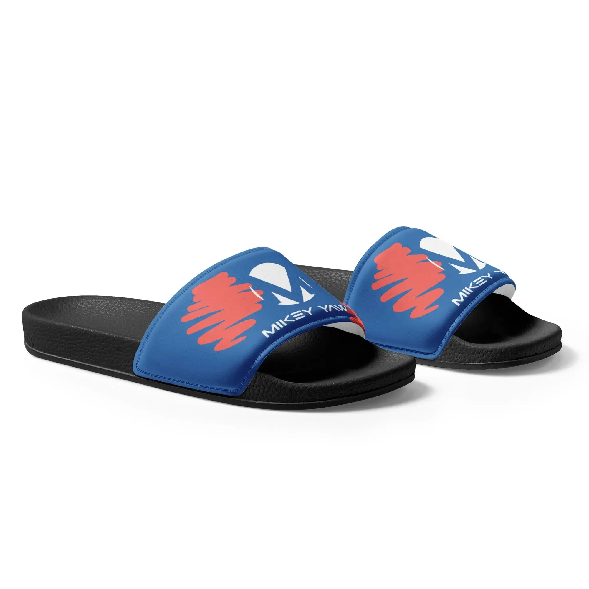 Women's Blue and Pink Abstract Design Slides