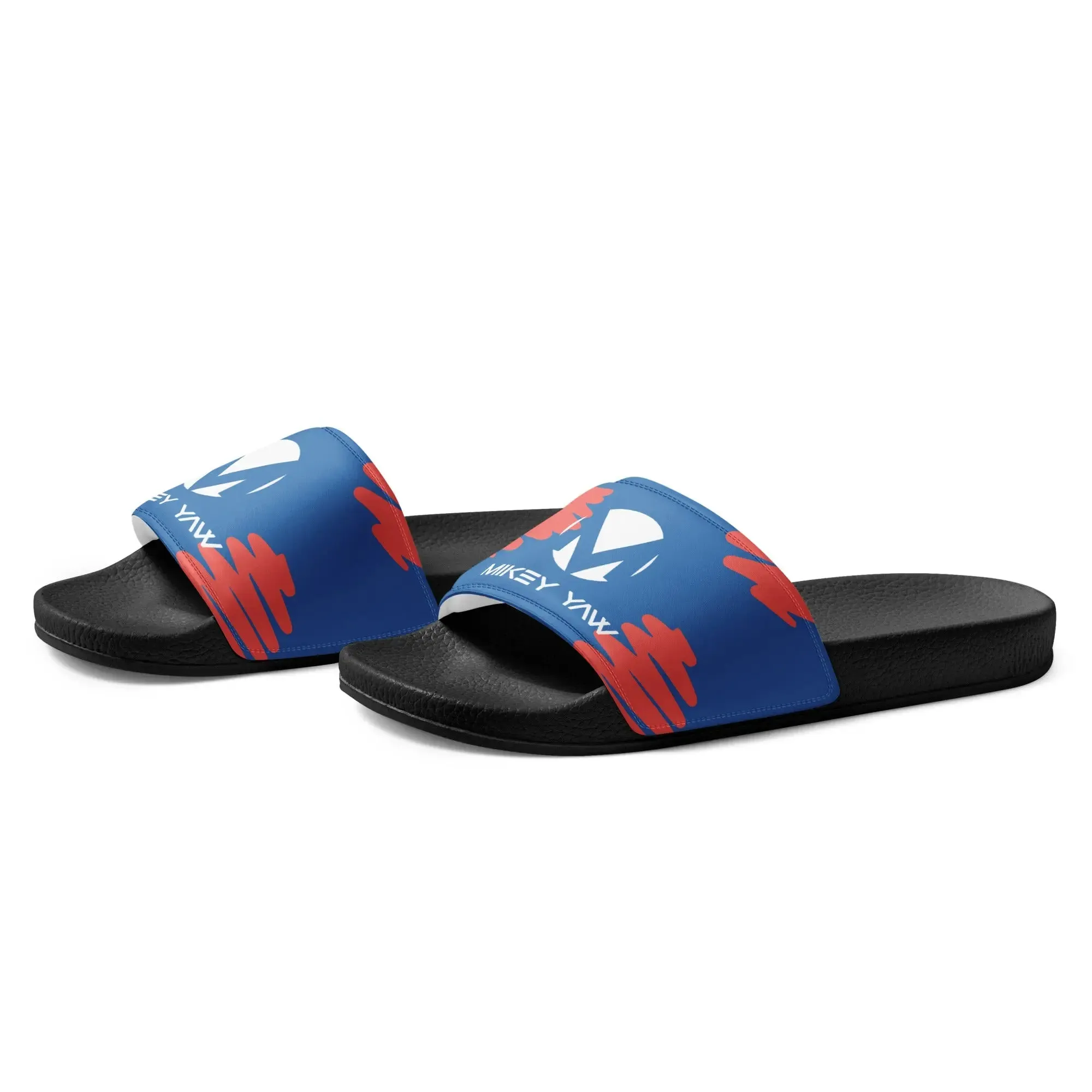 Women's Blue and Pink Abstract Design Slides