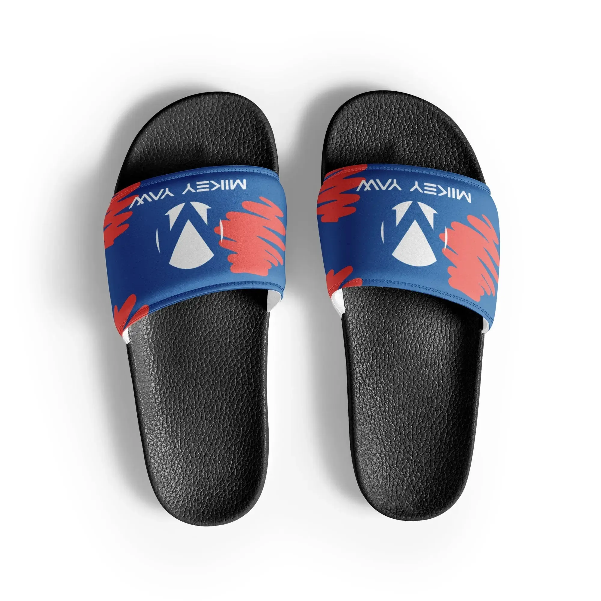 Women's Blue and Pink Abstract Design Slides