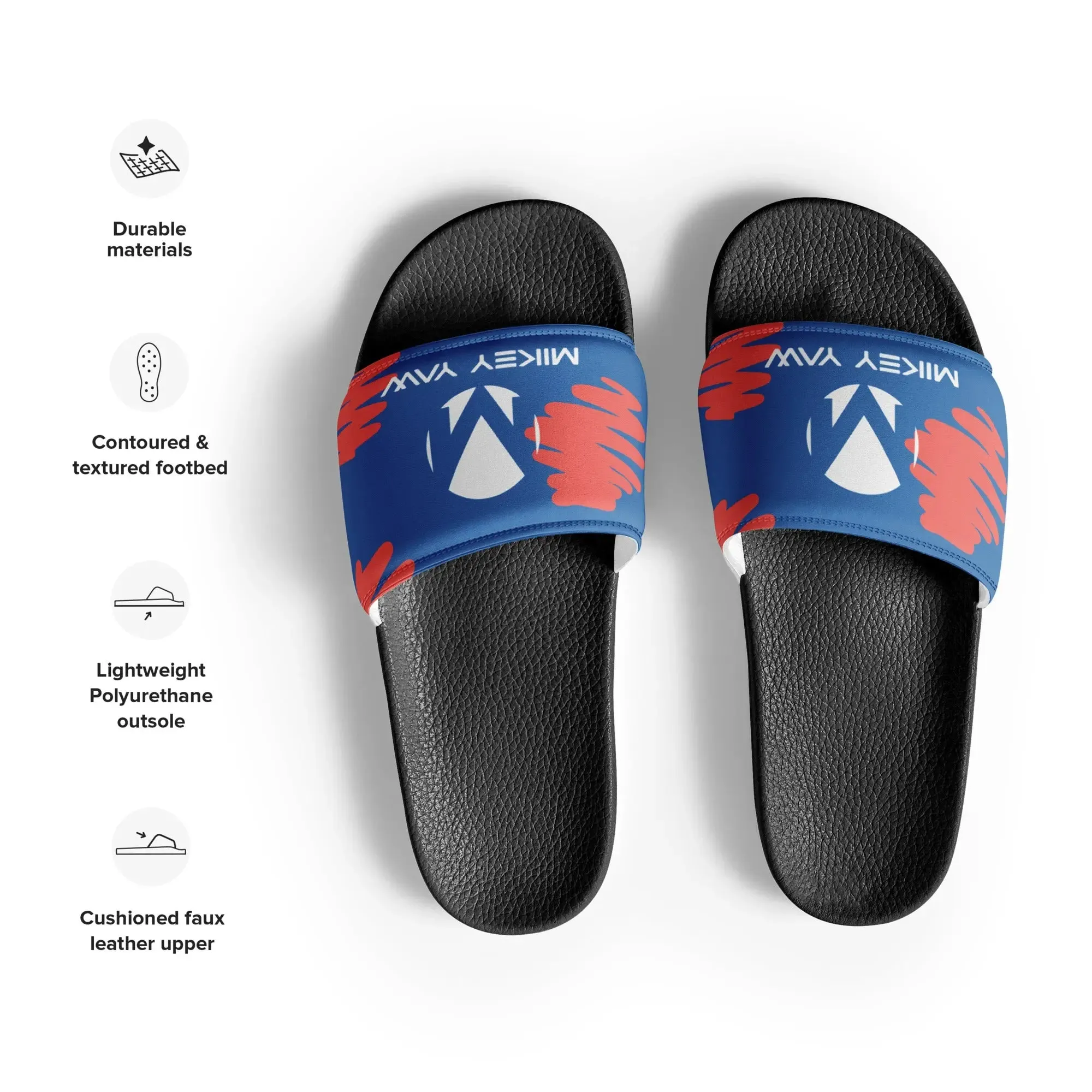 Women's Blue and Pink Abstract Design Slides