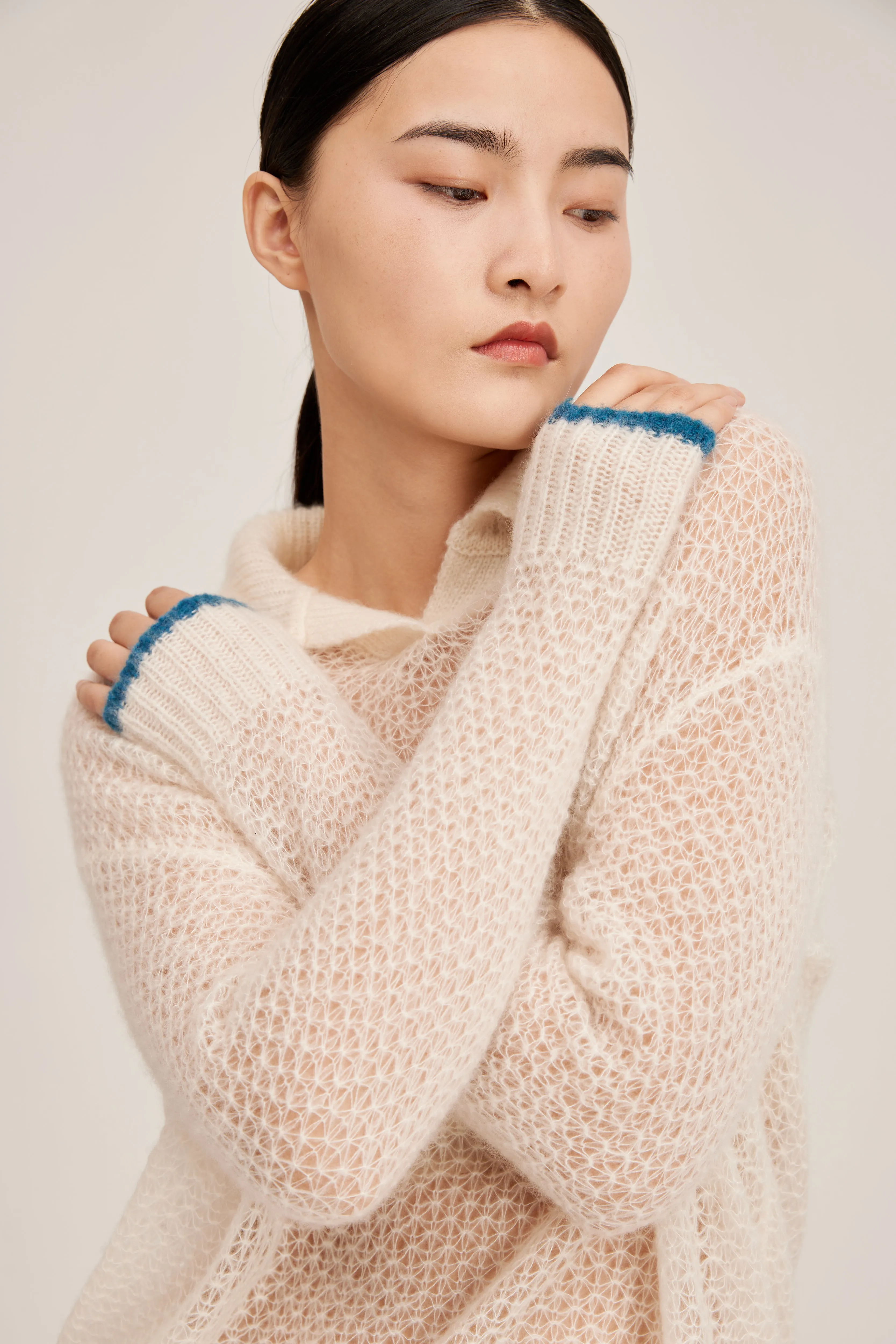 Women's cashmere Polo shirt