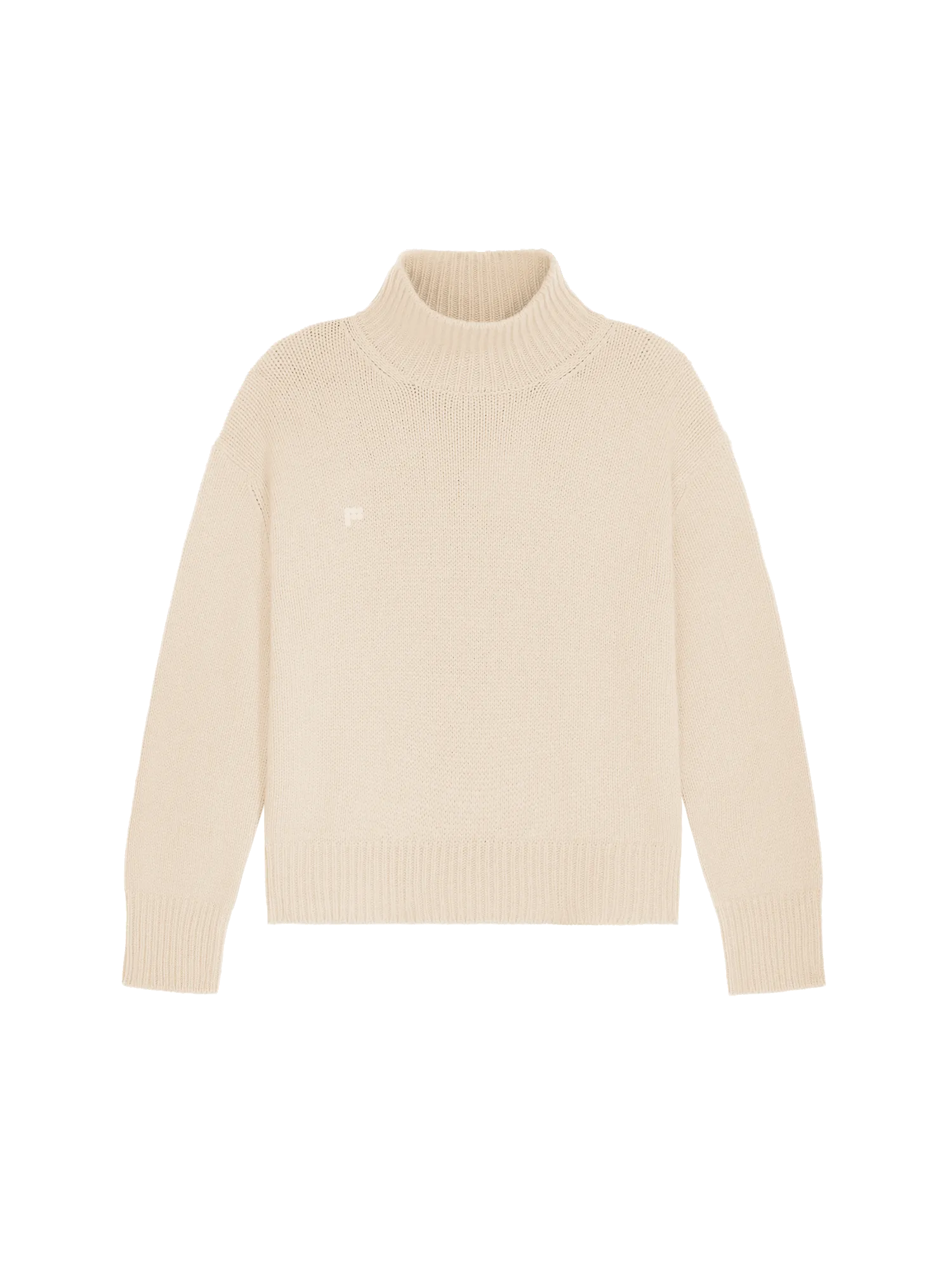 Women's Recycled Cashmere Turtleneck Sweater—ecru ivory