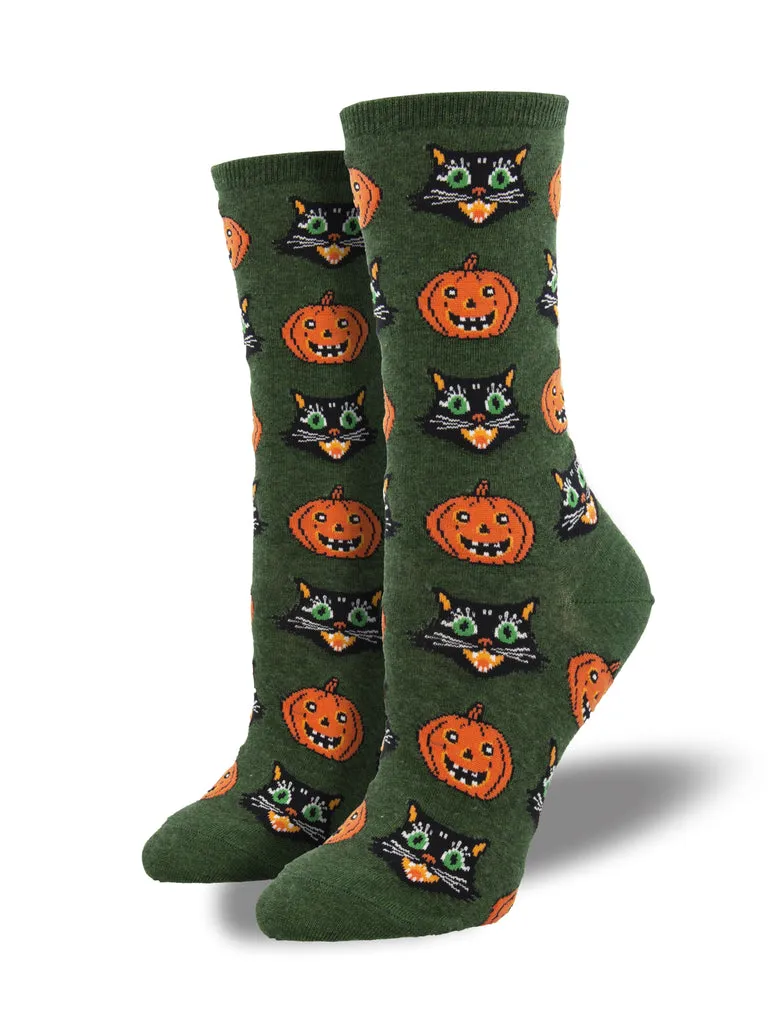 Women's Vintage Halloween Crew Socks