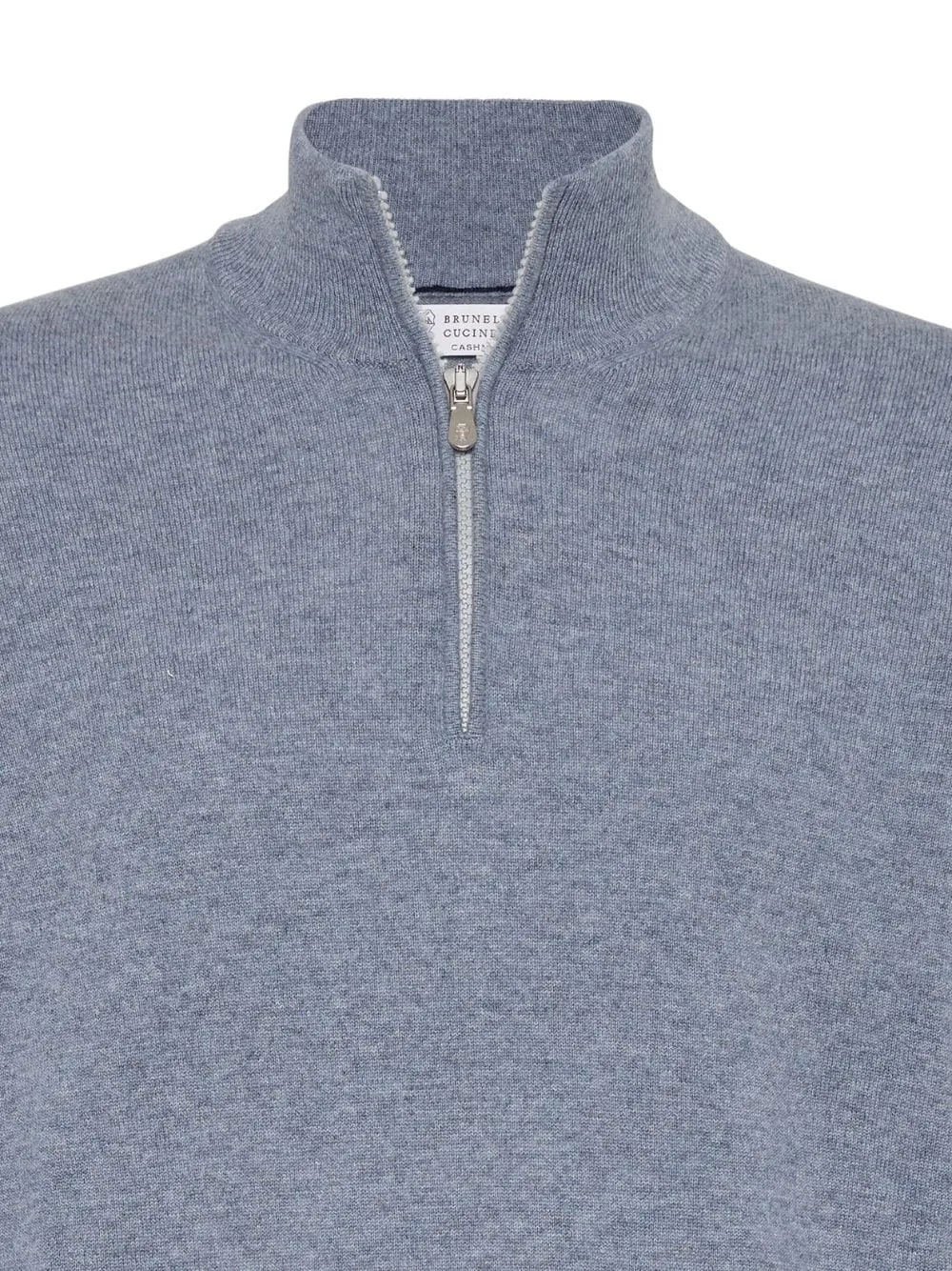 zip-fastening cashmere polo shirt
