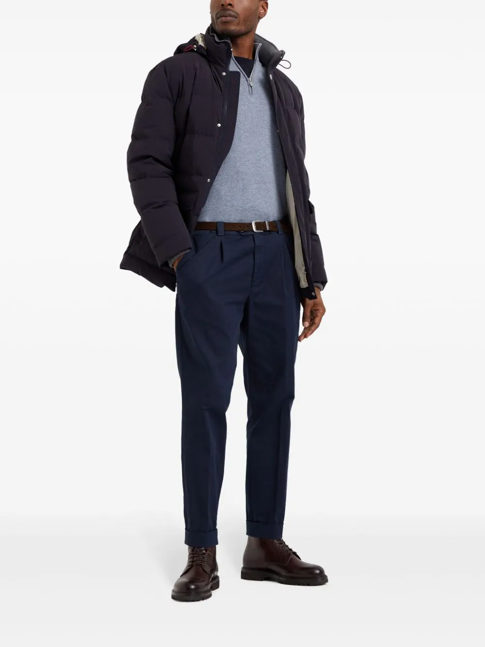 zip-fastening cashmere polo shirt