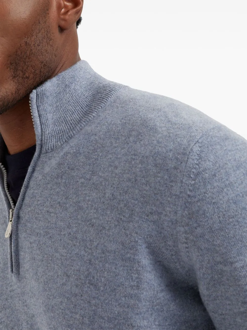 zip-fastening cashmere polo shirt