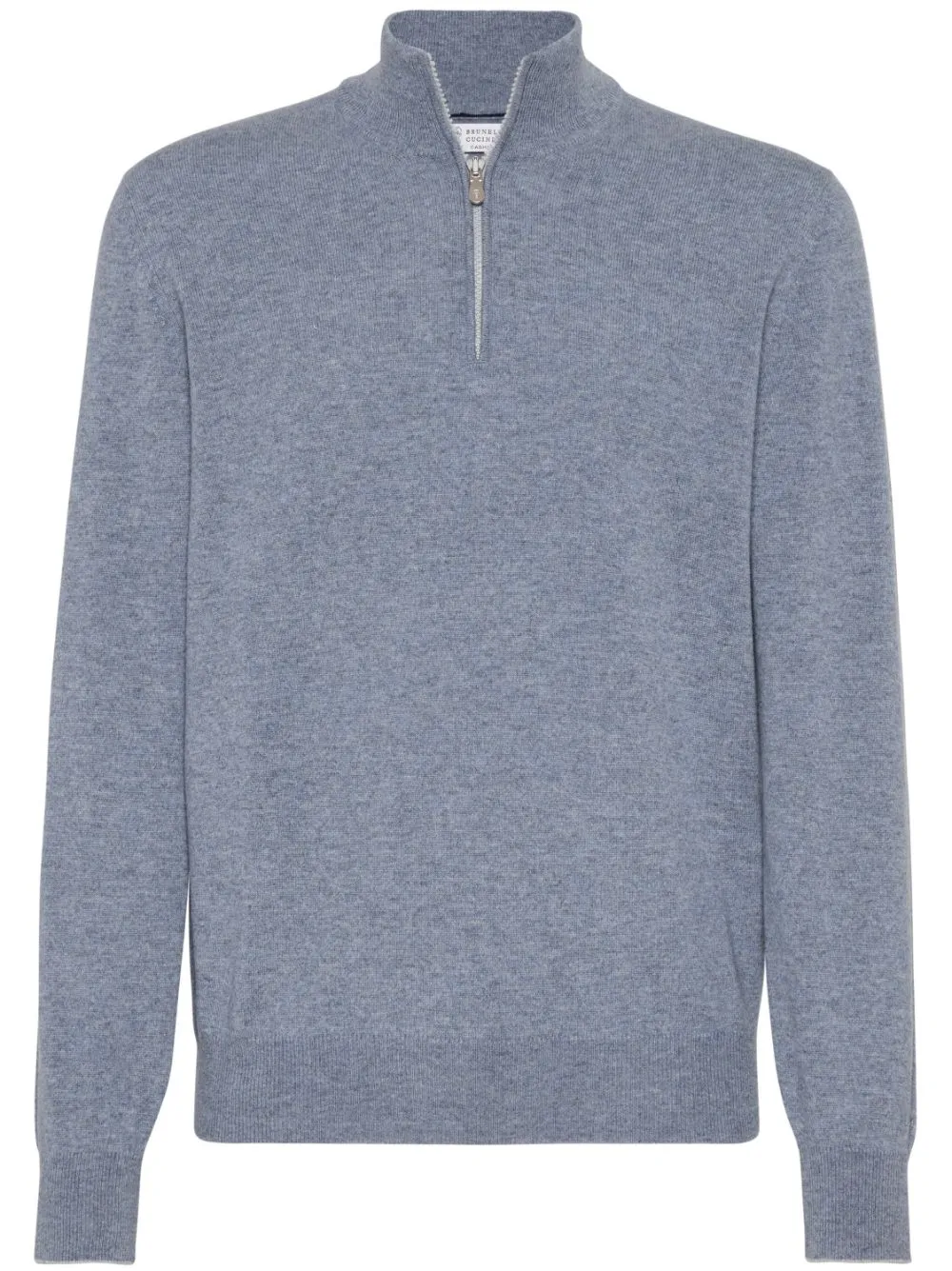 zip-fastening cashmere polo shirt